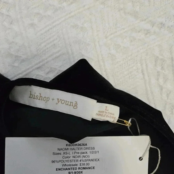 BISHOP & YOUNG Naomi Halter Dress NWT Size large Black velvet witchcore Matrix - Picture 8 of 8